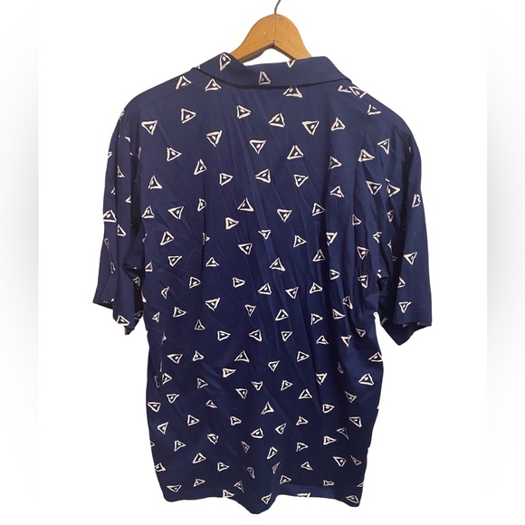 Polo Ralph Lauren All Over Triangle Print Polo Navy Size Large - Picture 2 of 3